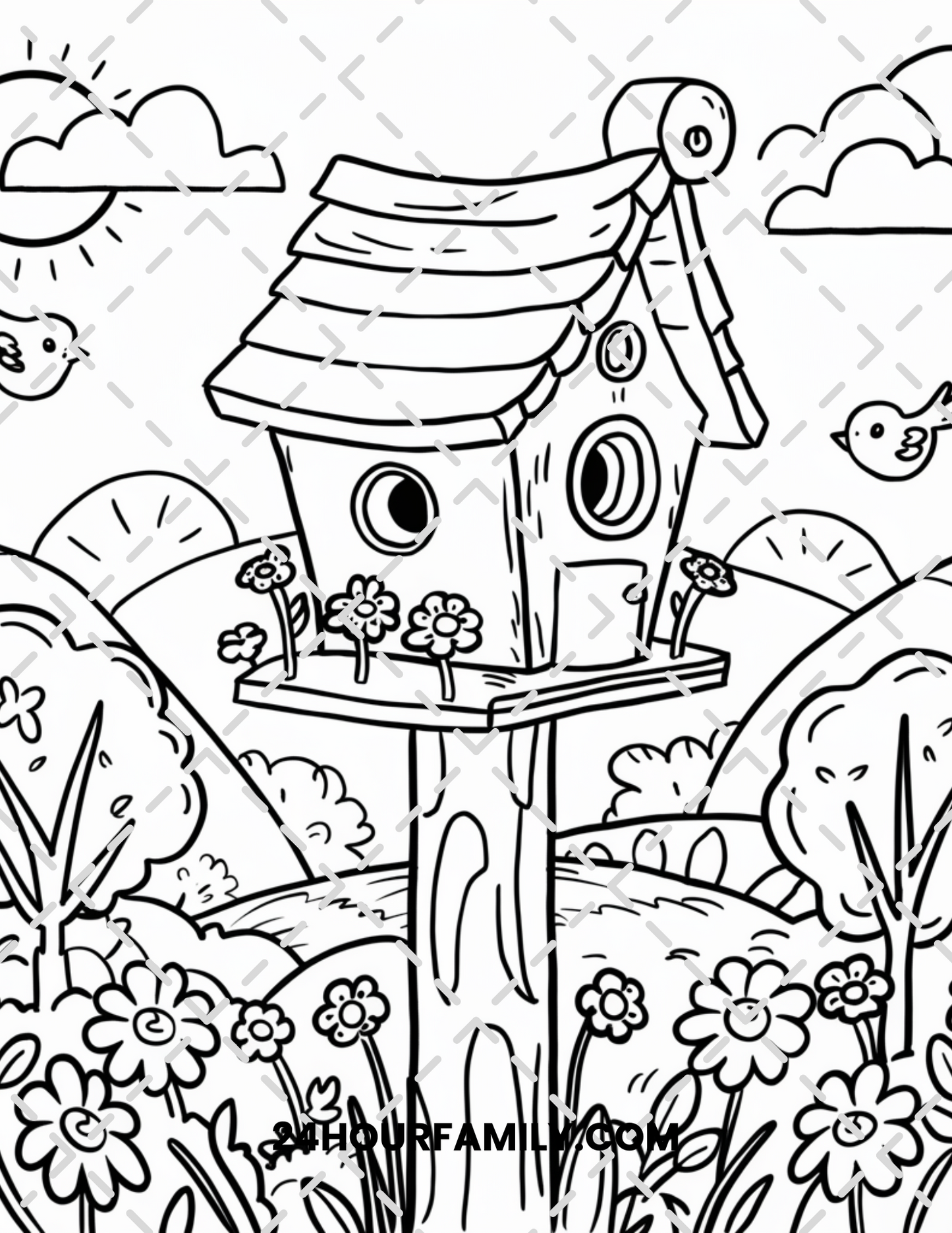 birdhouse coloring pages