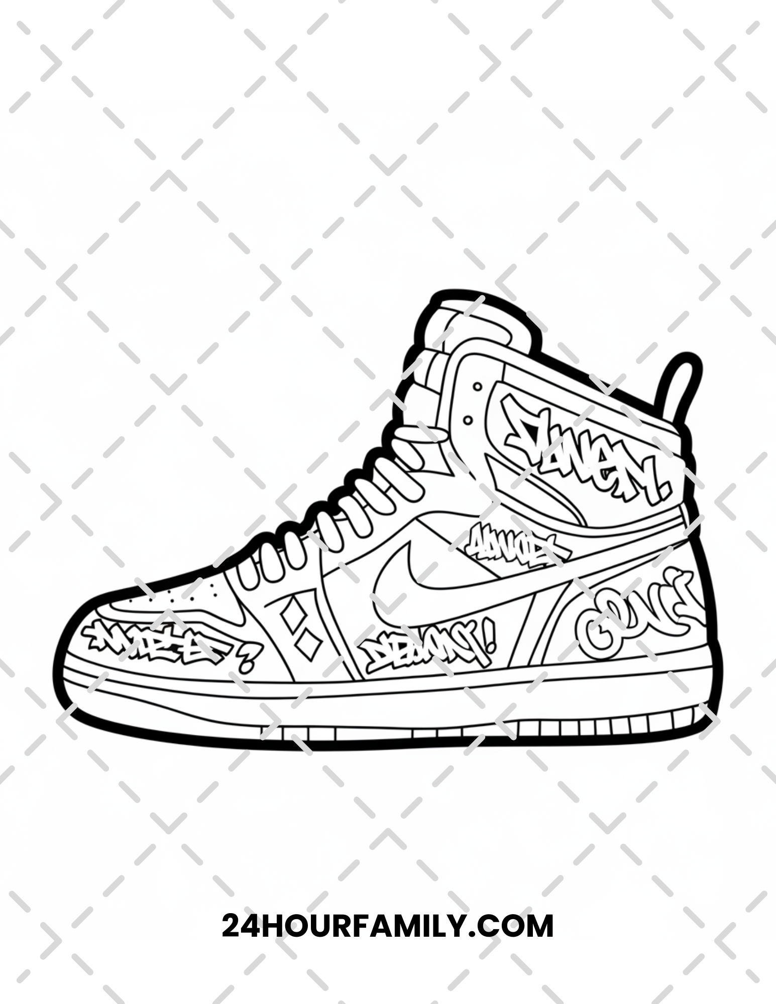 sneakers coloring pages