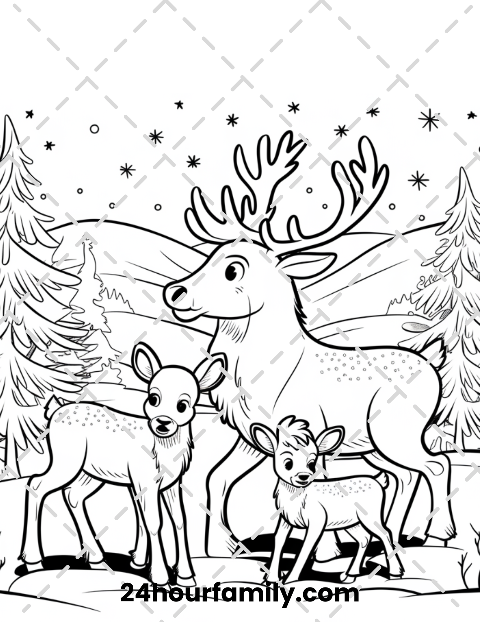 majestic reindeer coloring pages