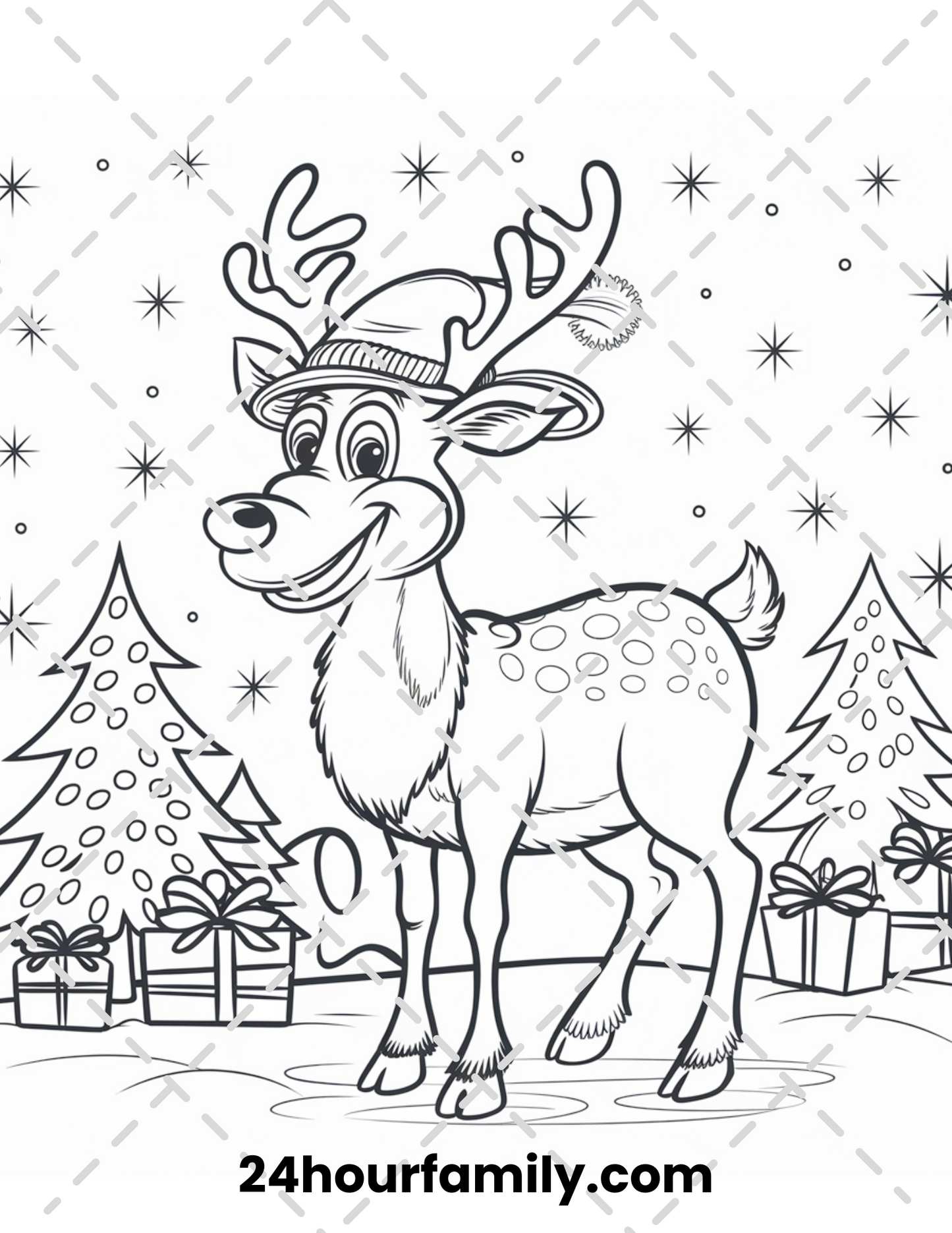 majestic reindeer coloring pages