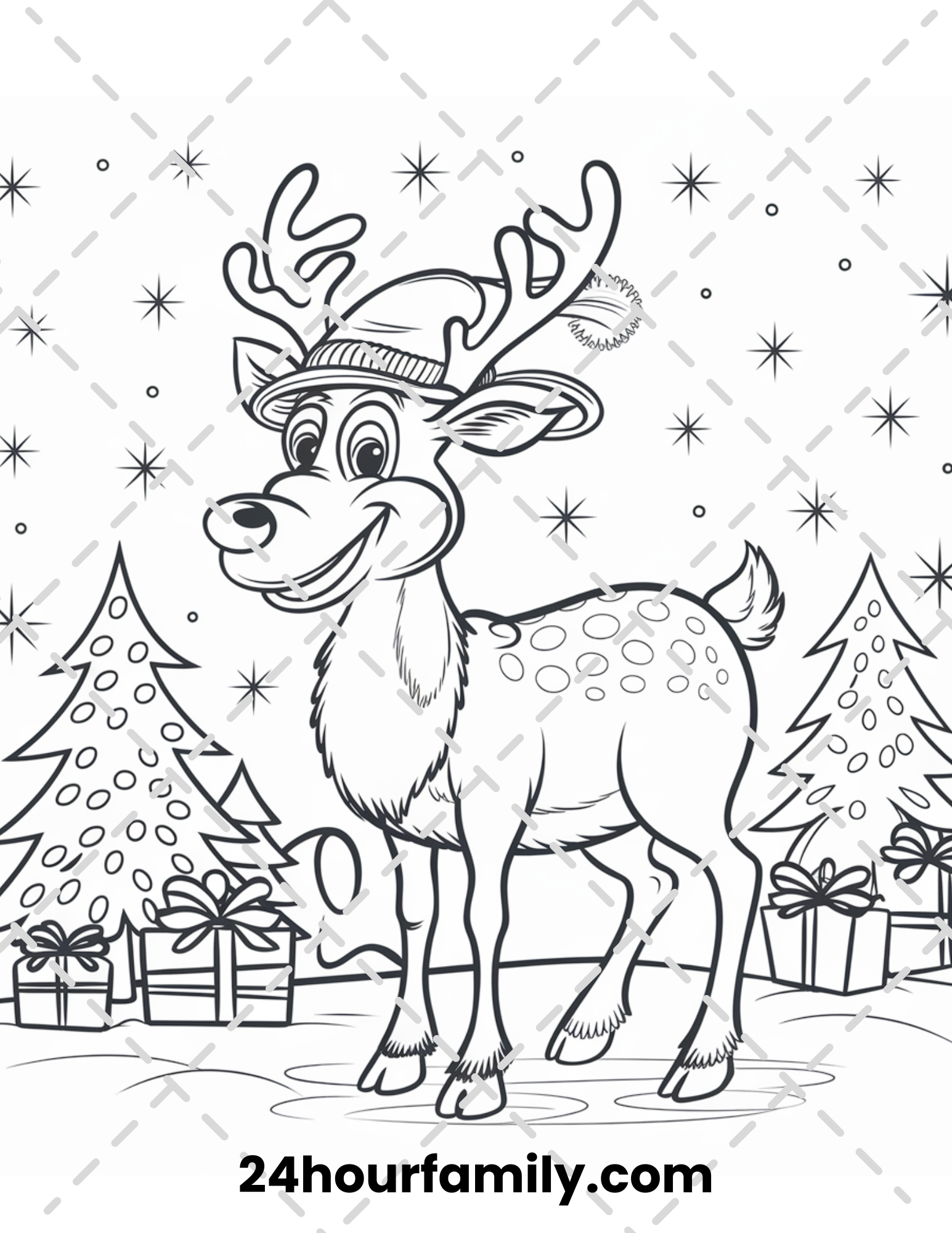 majestic reindeer coloring pages