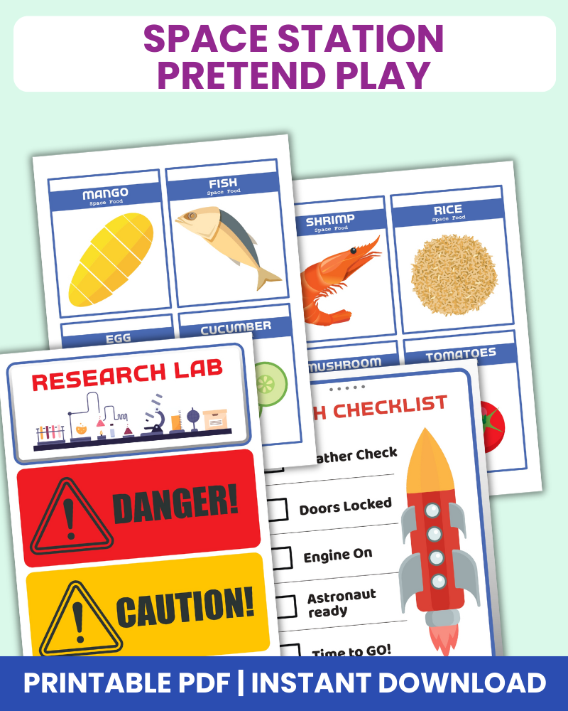 space station pretend play printable