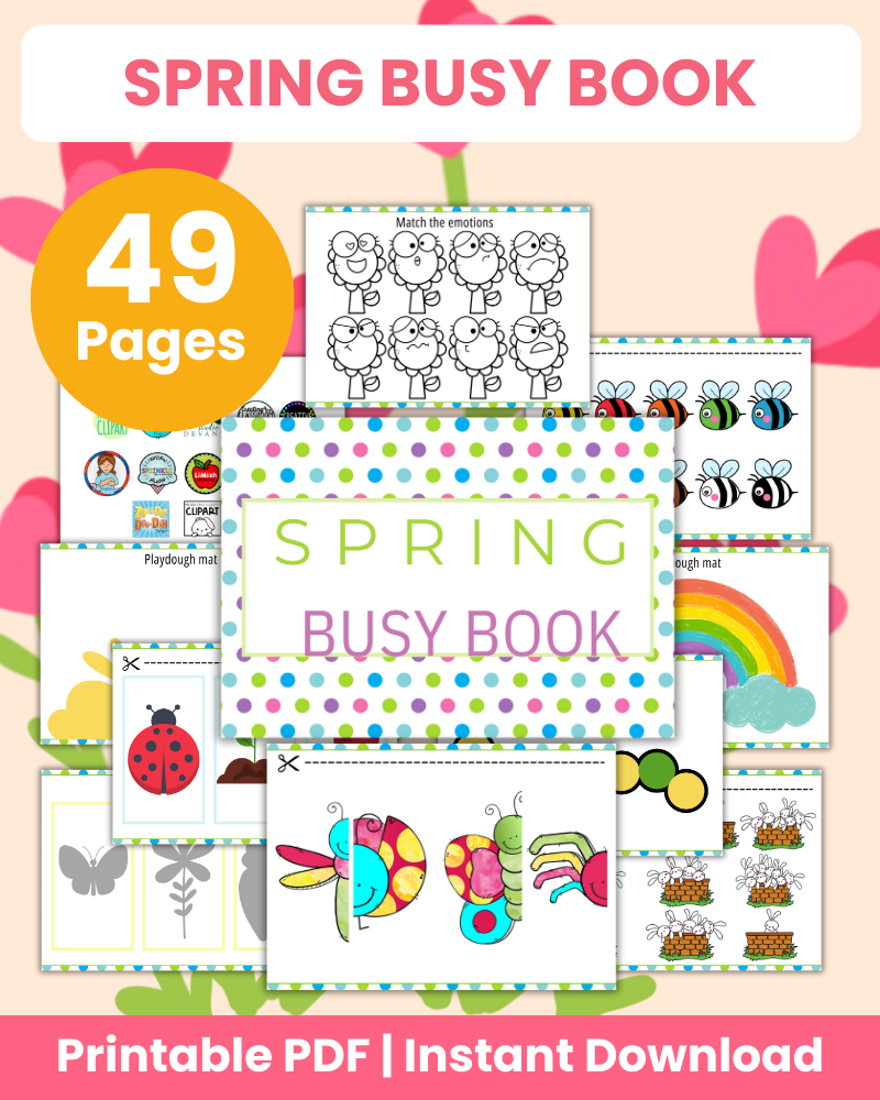 Spring Busy Book for Preschoolers (49 Pages) – 24hourprintables.com