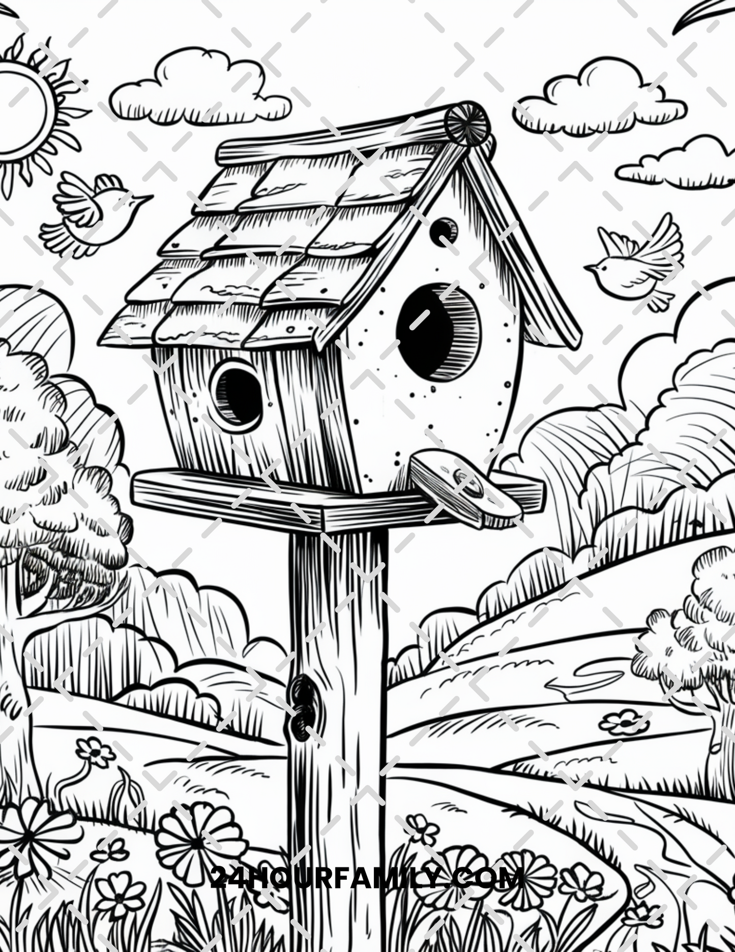 birdhouse coloring pages
