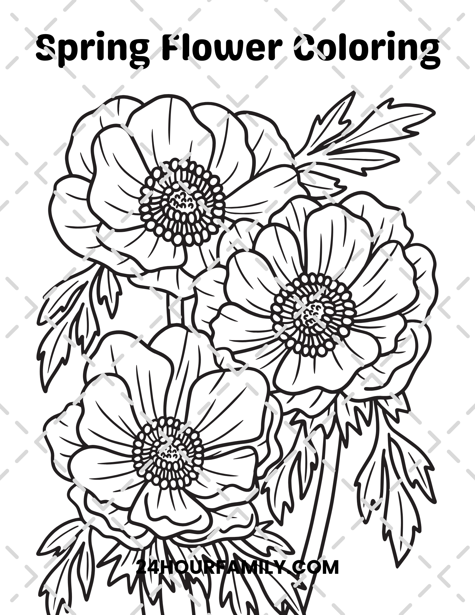 Spring Flower Coloring Pages – 16-Pages – 24hourprintables.com