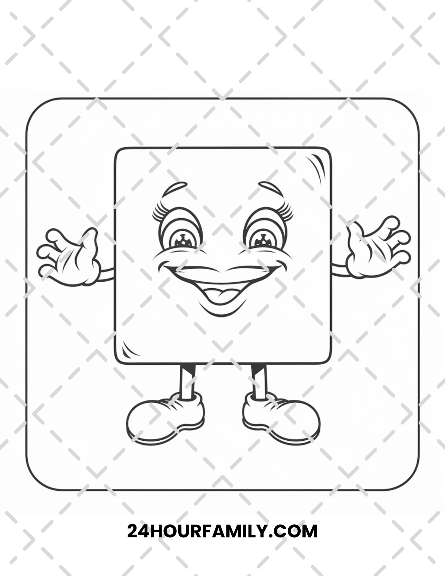 Square Coloring Pages - 13 Pages – 24hourprintables.com