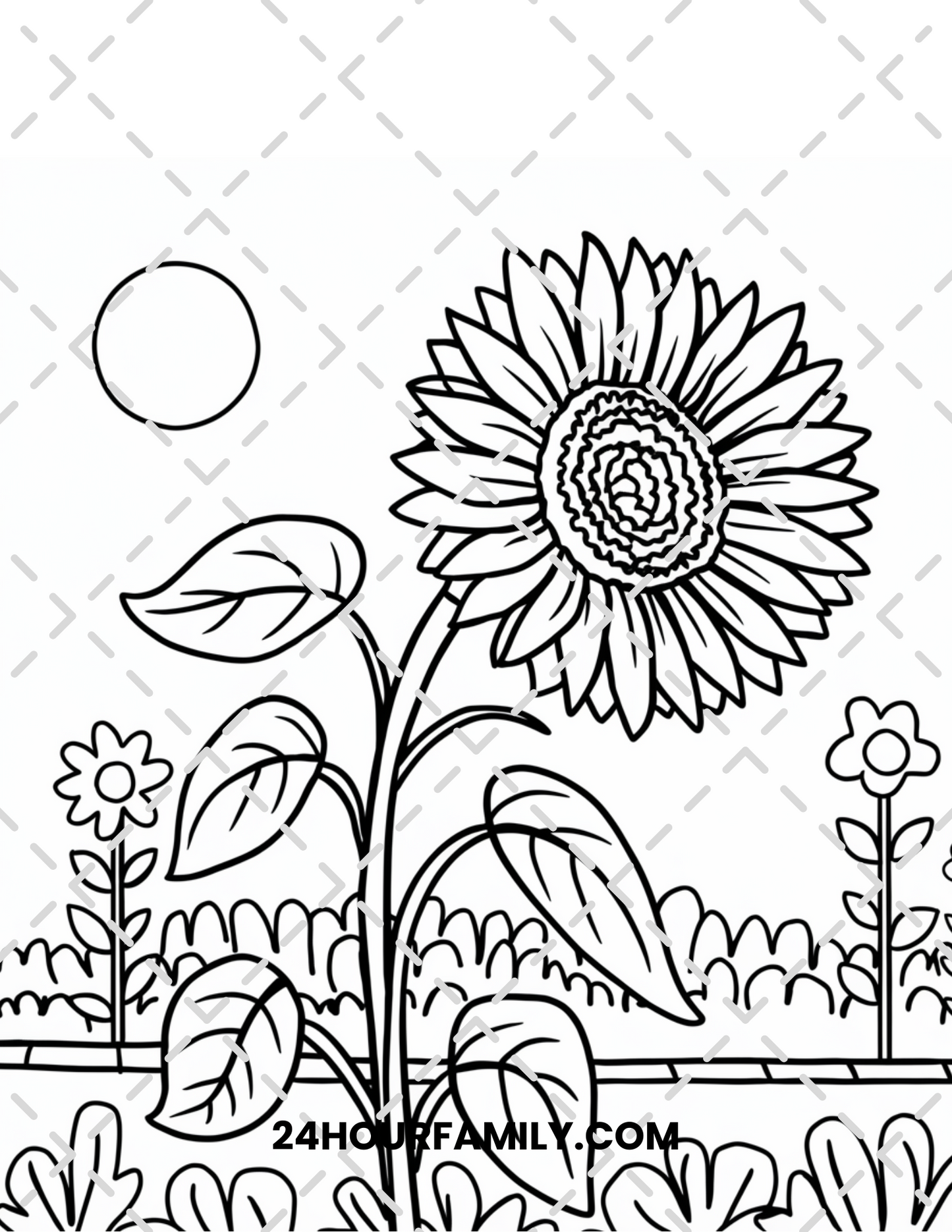 sunflower coloring pages for adult