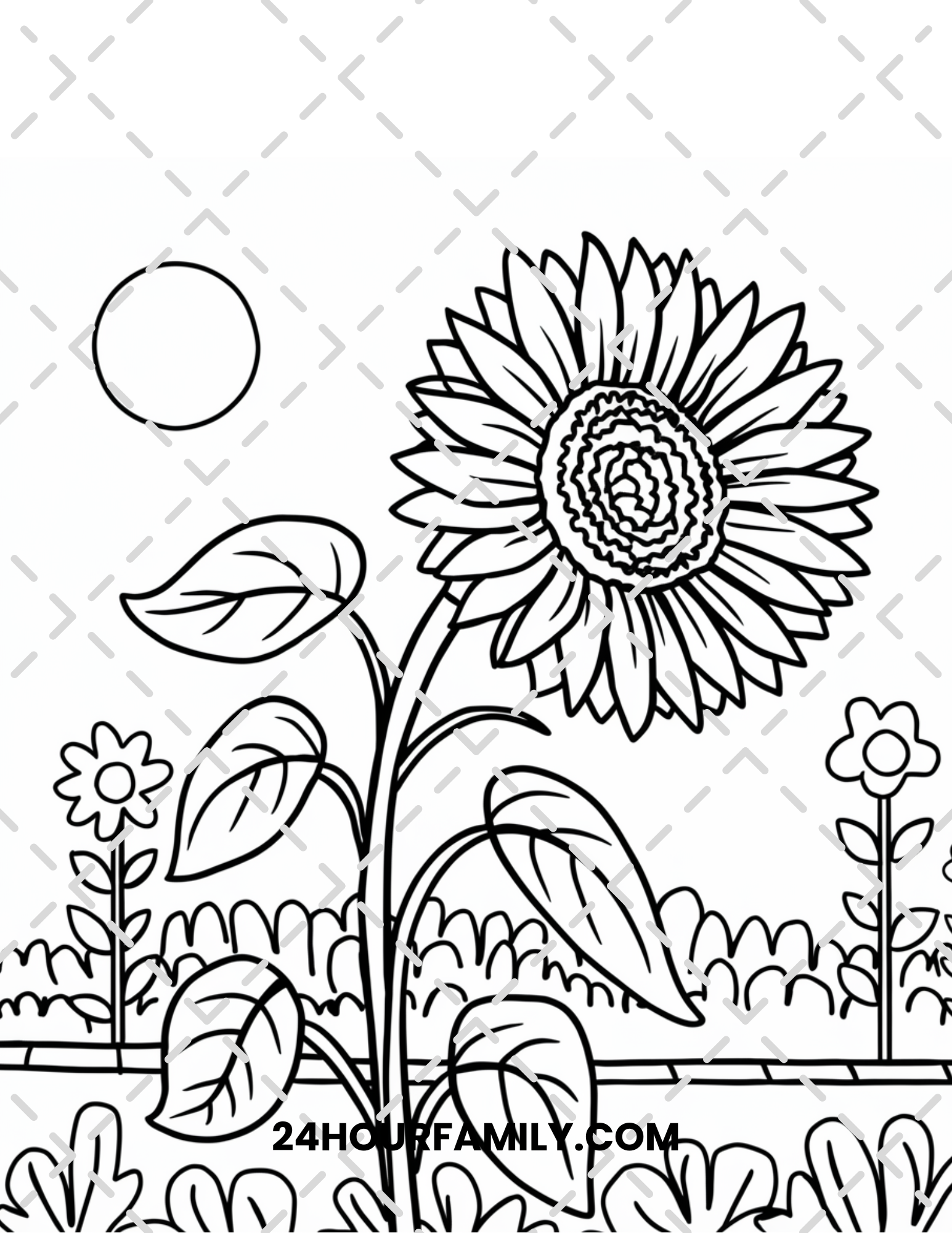 sunflower coloring pages for adult