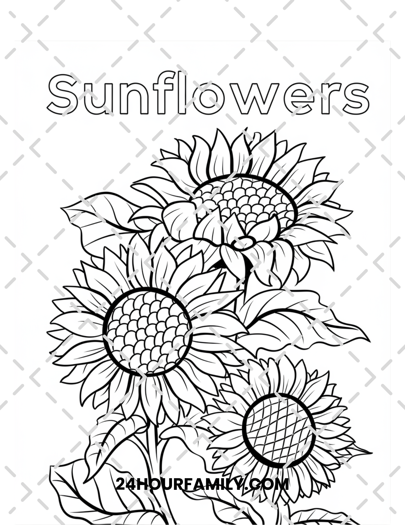 sunflower coloring pages for adult
