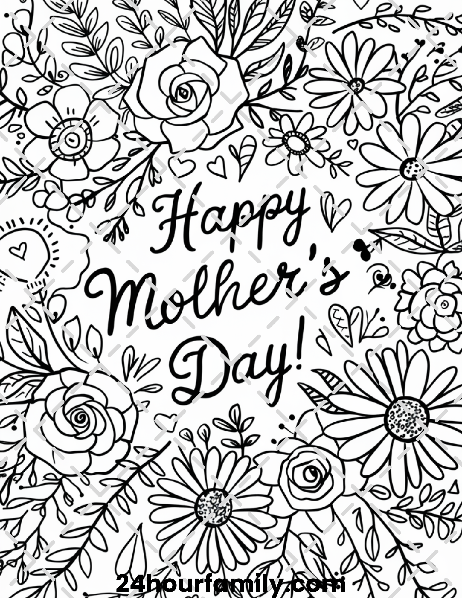 mothers day flower coloring