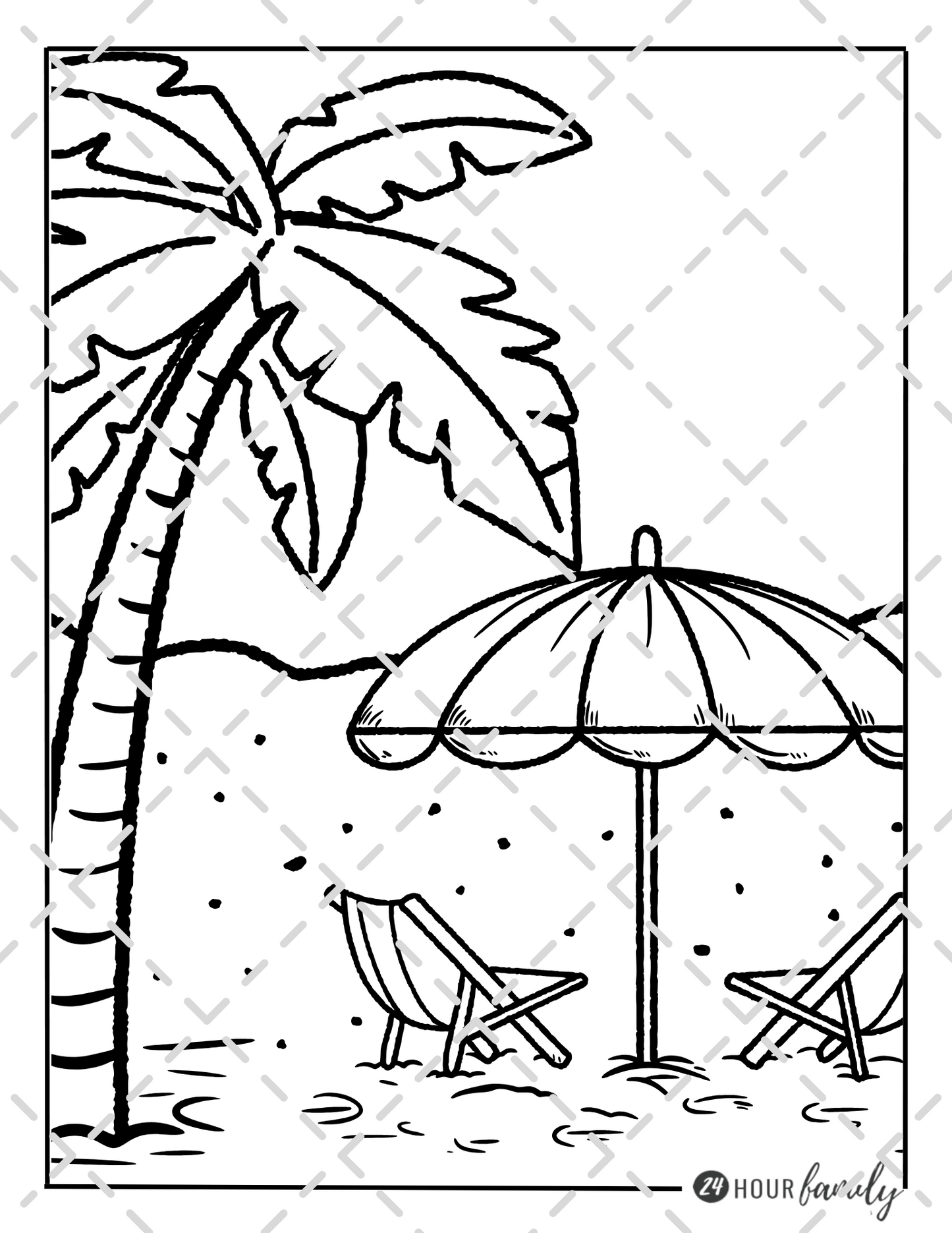 beach sunset coloring pages