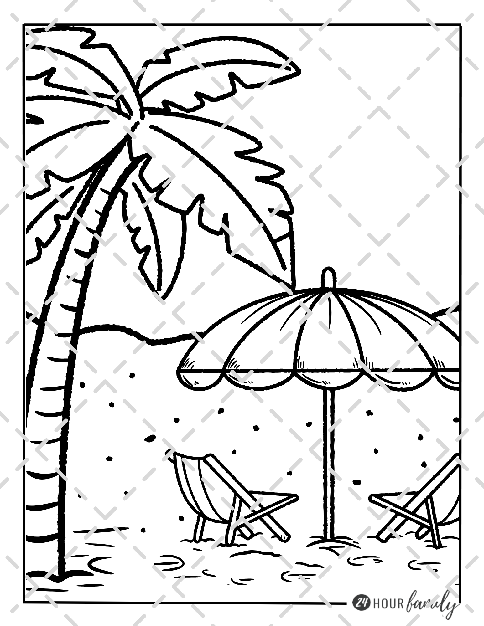 beach sunset coloring pages