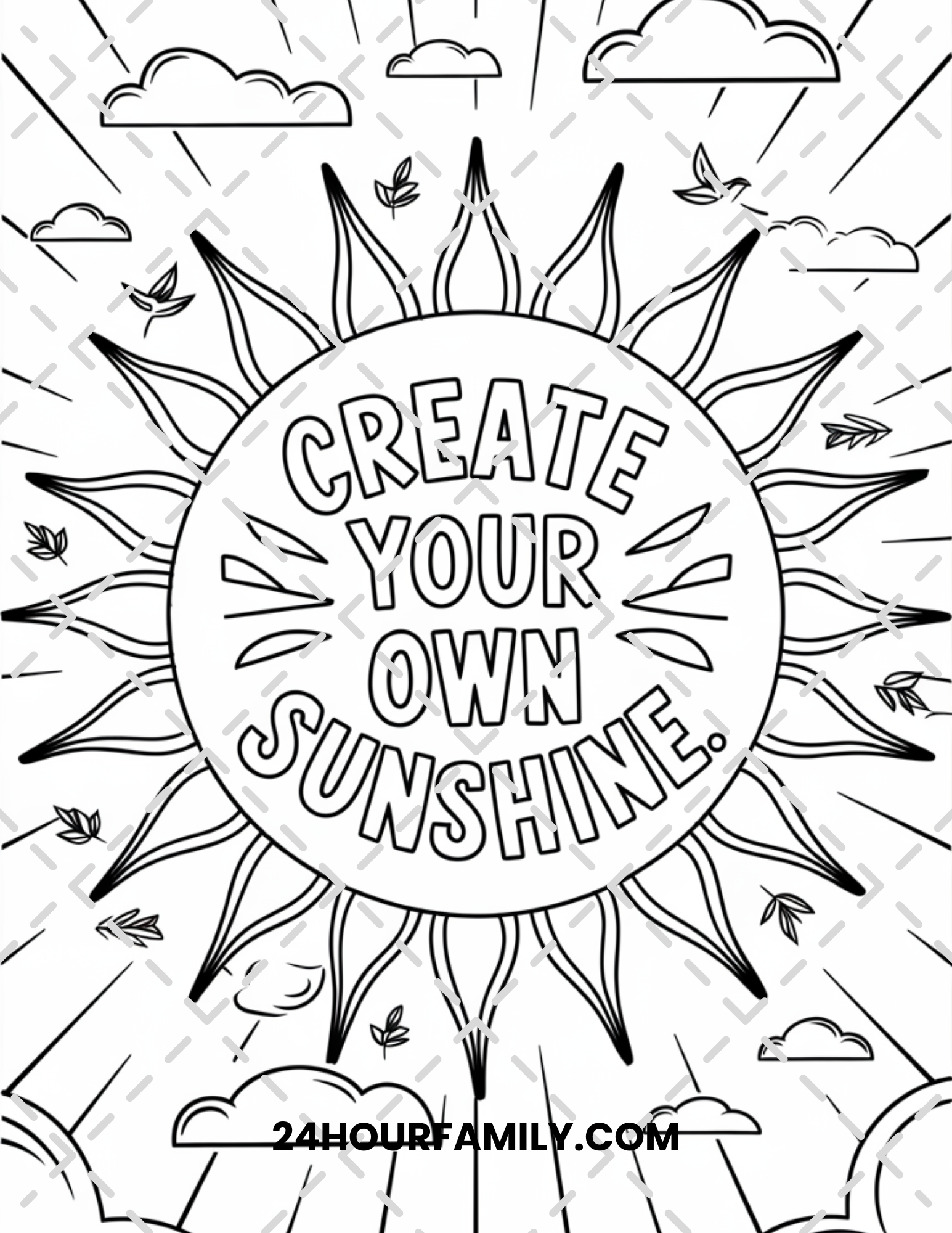 sunny sky coloring pages