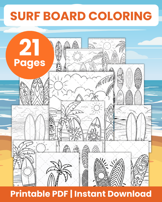 surf board coloring pages