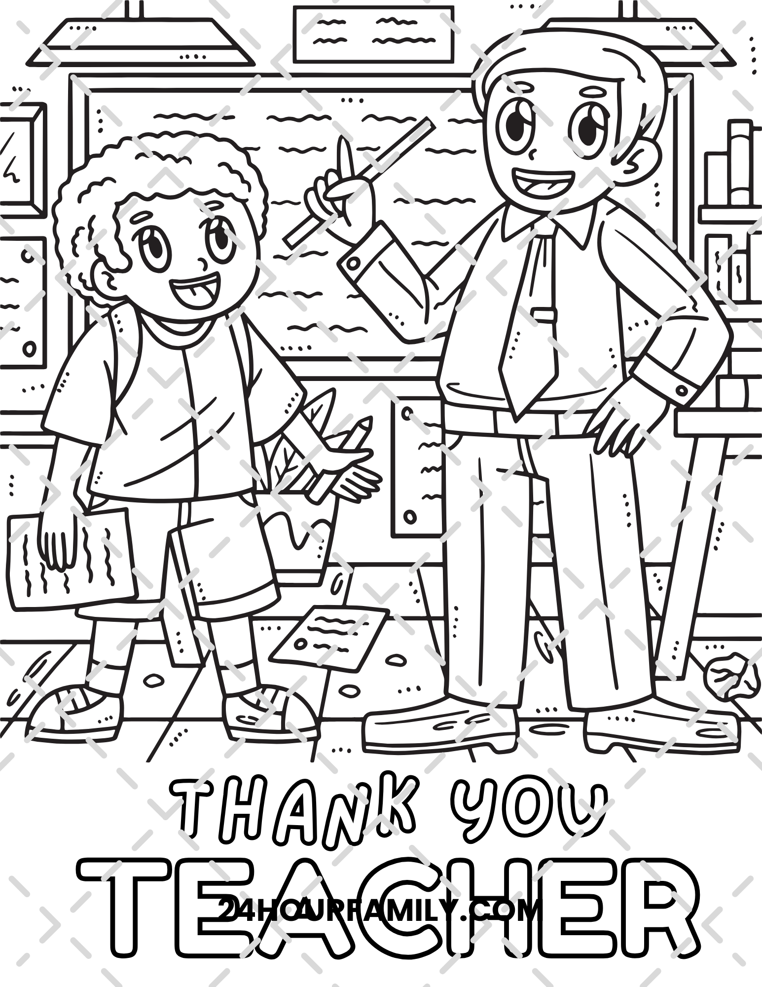 thank you teacher coloring pages