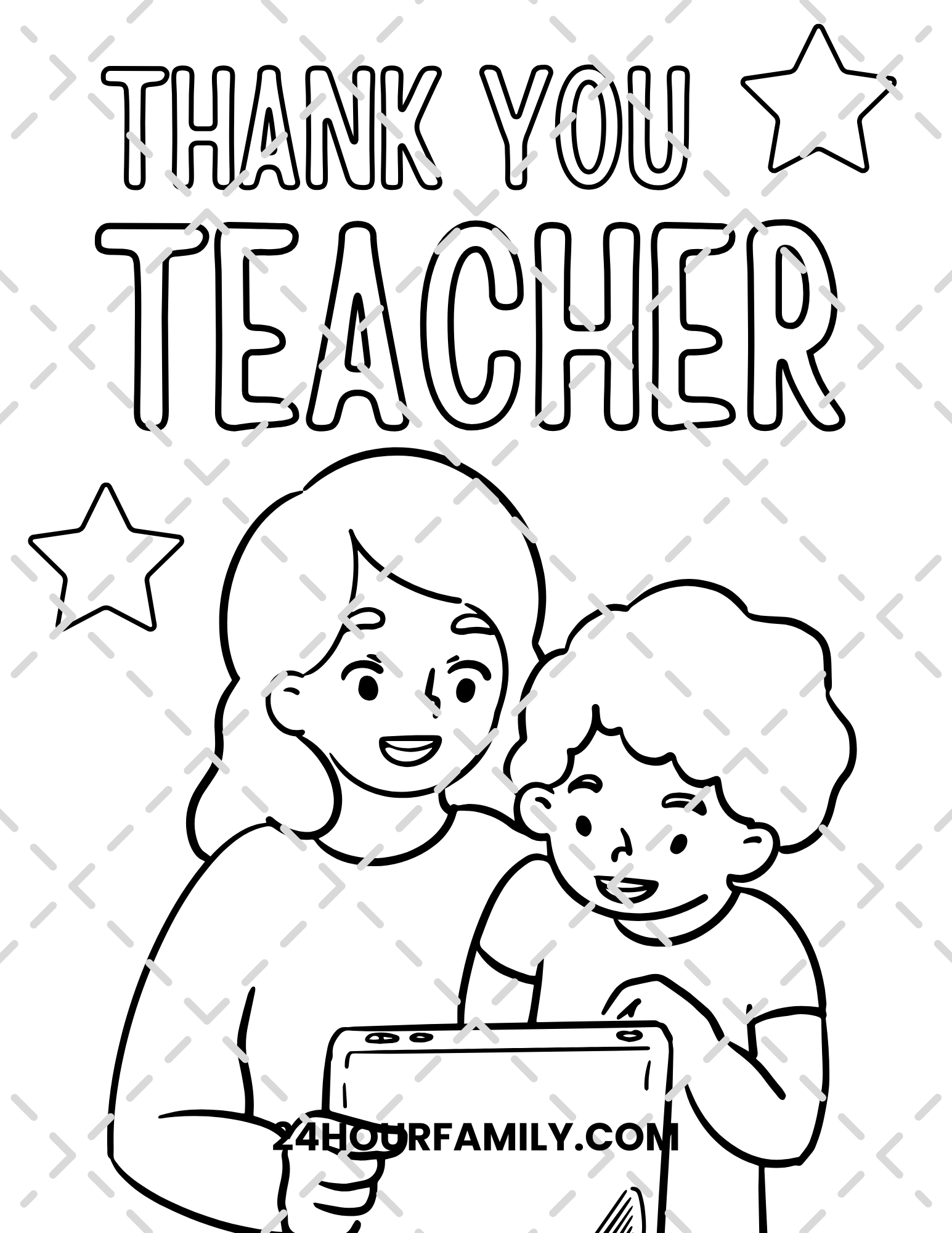 thank you teacher coloring pages