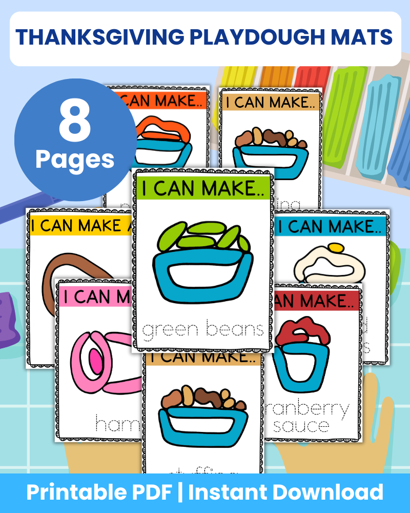 thanksgiving playdough mats coloring pages