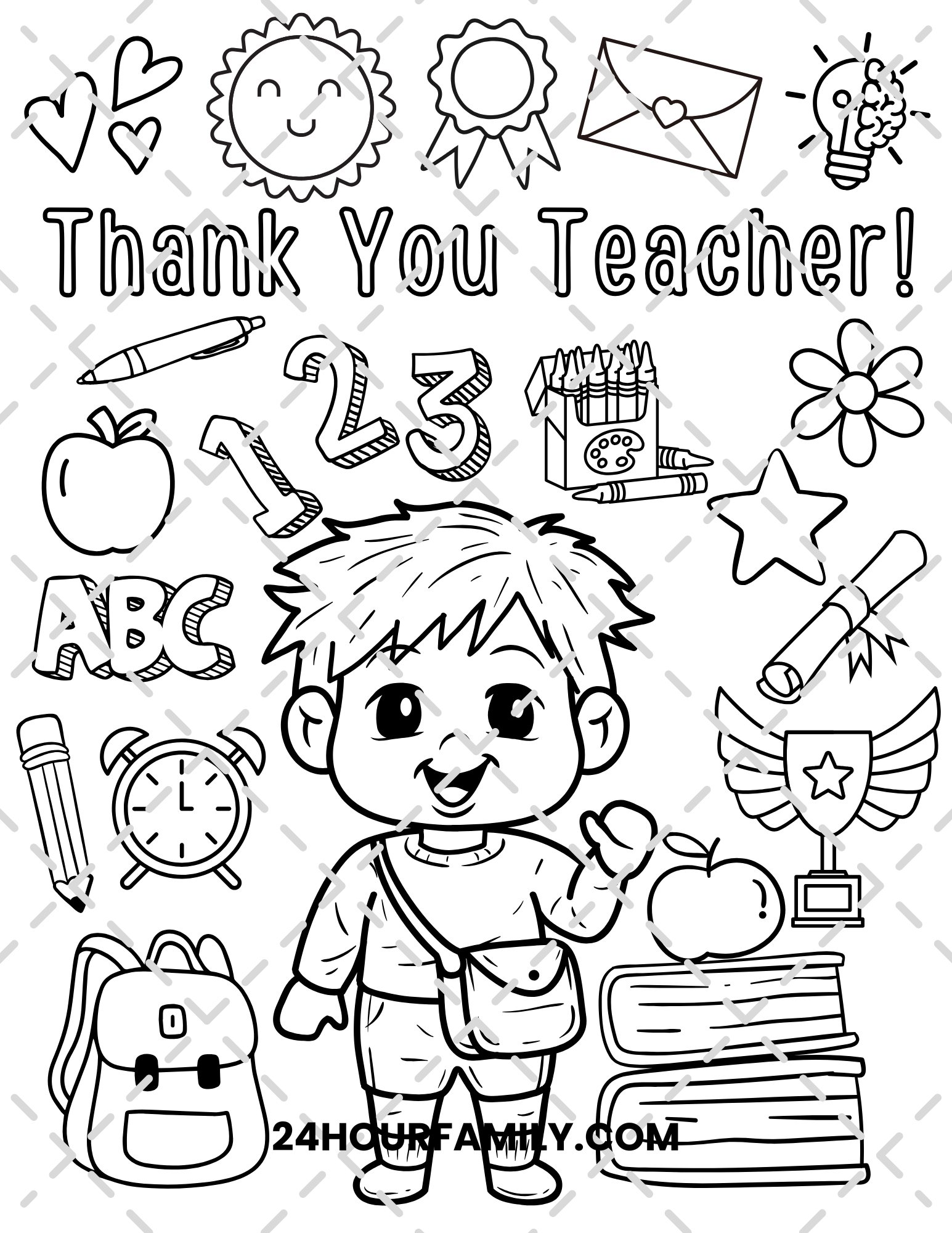 thank you teacher coloring pages