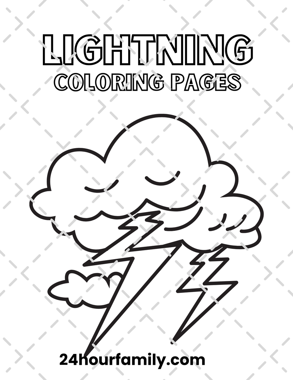Lightning Coloring Pages with 15 Pages – 24hourprintables.com