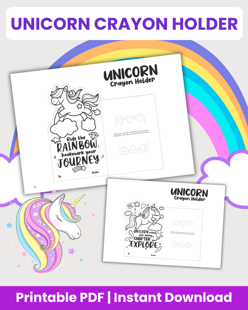 unicorn crayon holder printable crafts