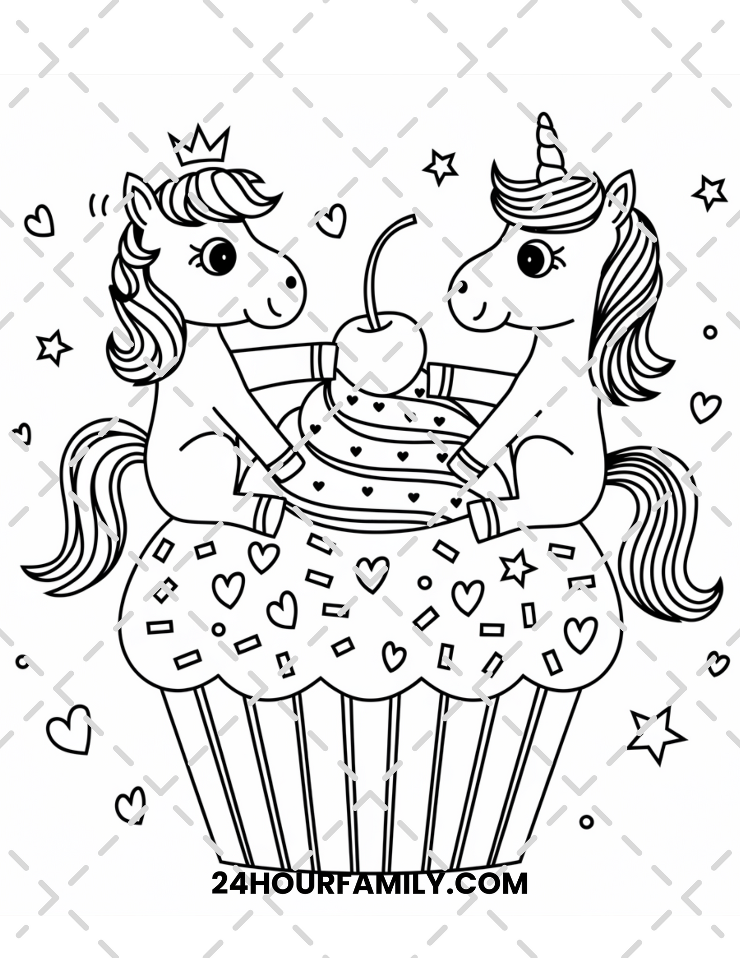 unicorn valentine coloring pages