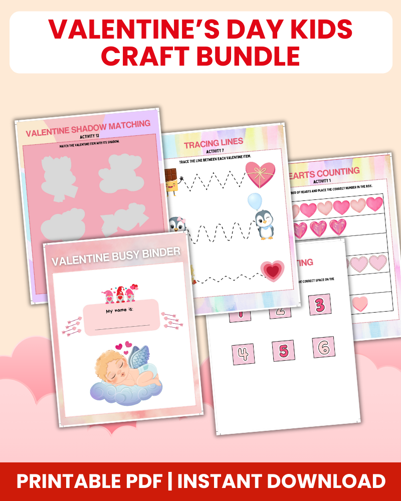 Valentine's Day Kids Crafts and Printables Bundle (Total 38 Pages ...
