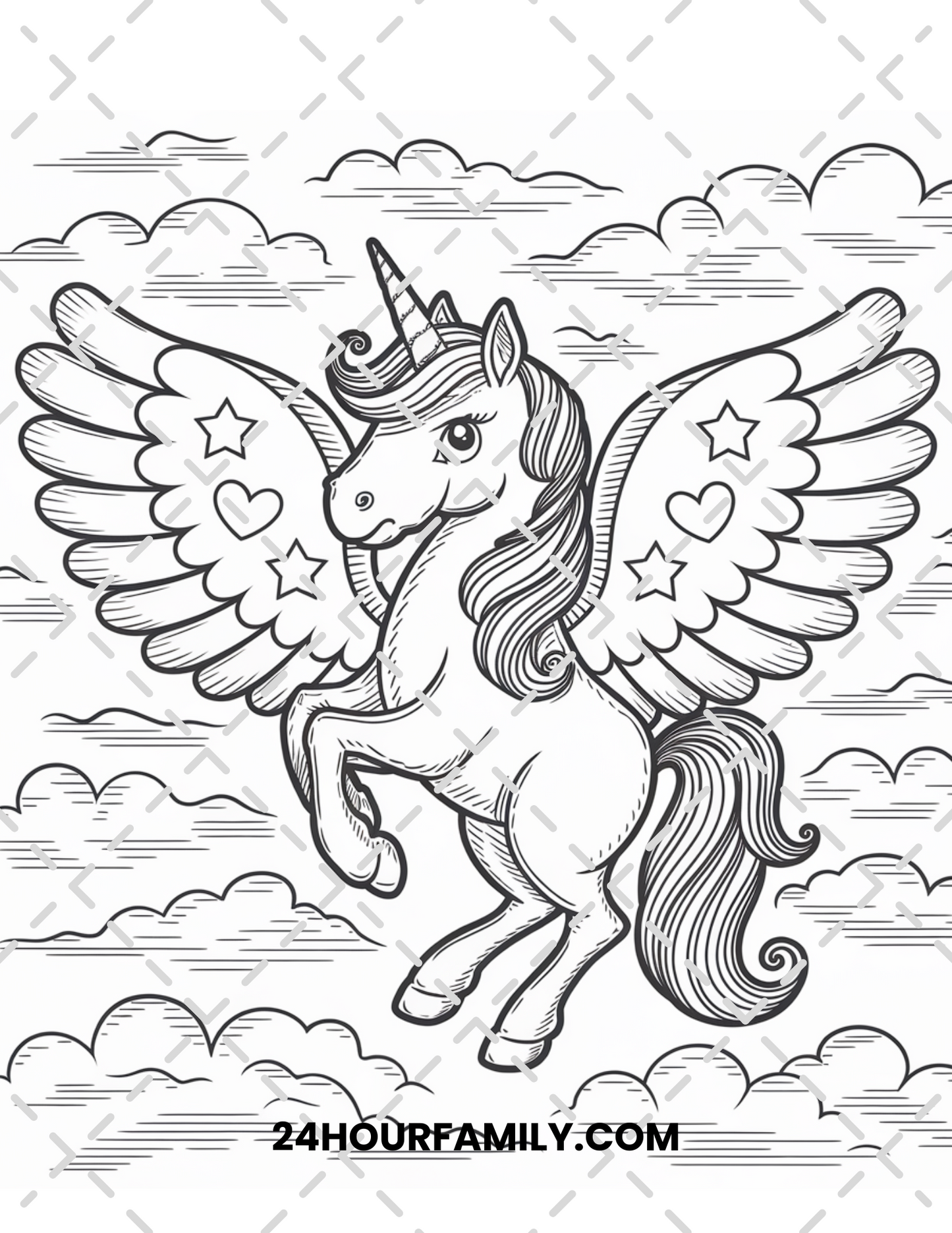 unicorn valentine coloring pages