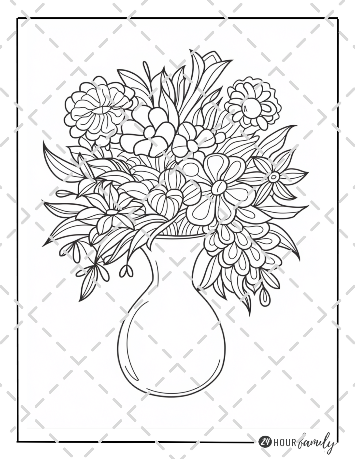 flower vase coloring pages