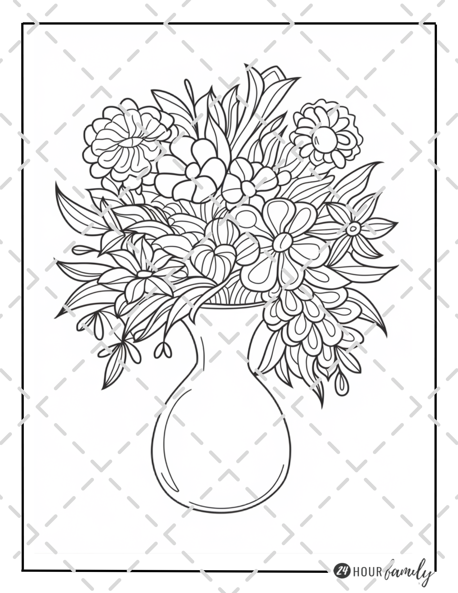 flower vase coloring pages