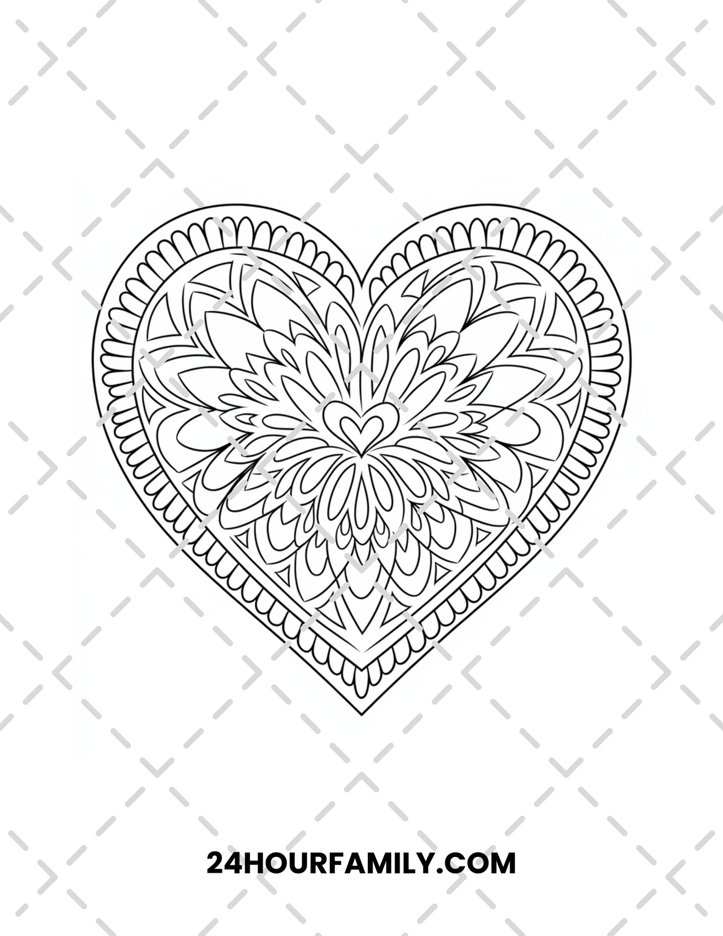 heart mandala coloring pages