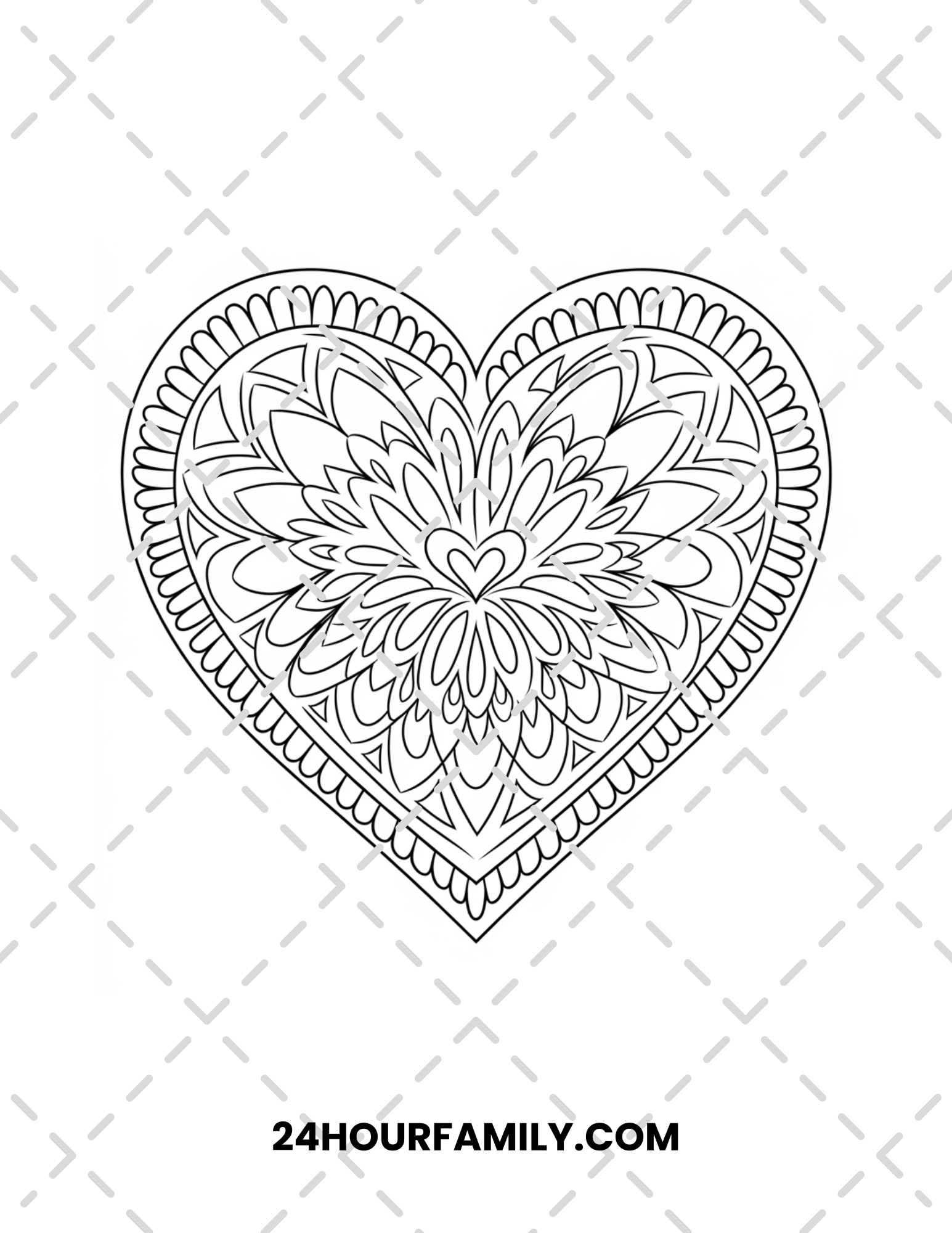 heart mandala coloring pages