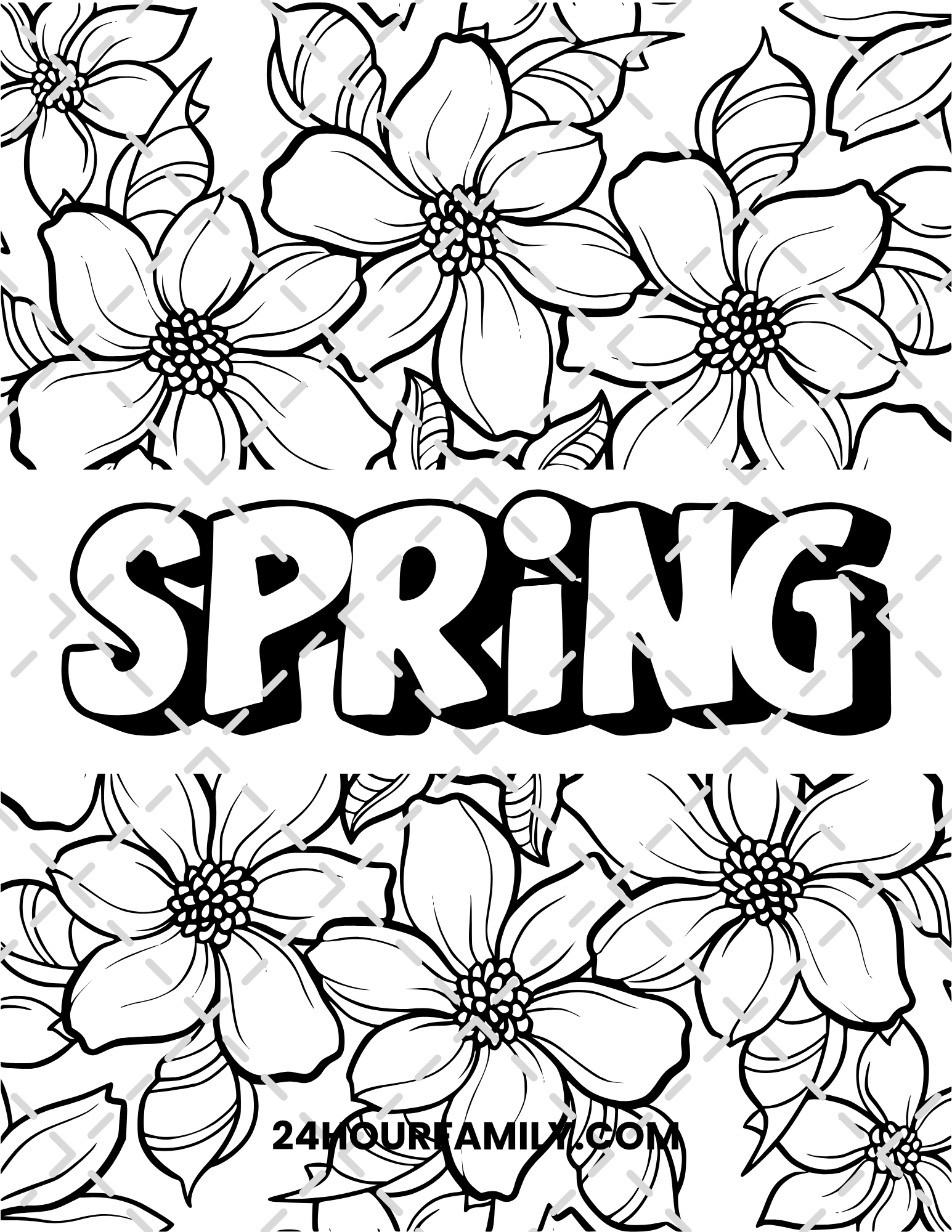 spring flower coloring pages