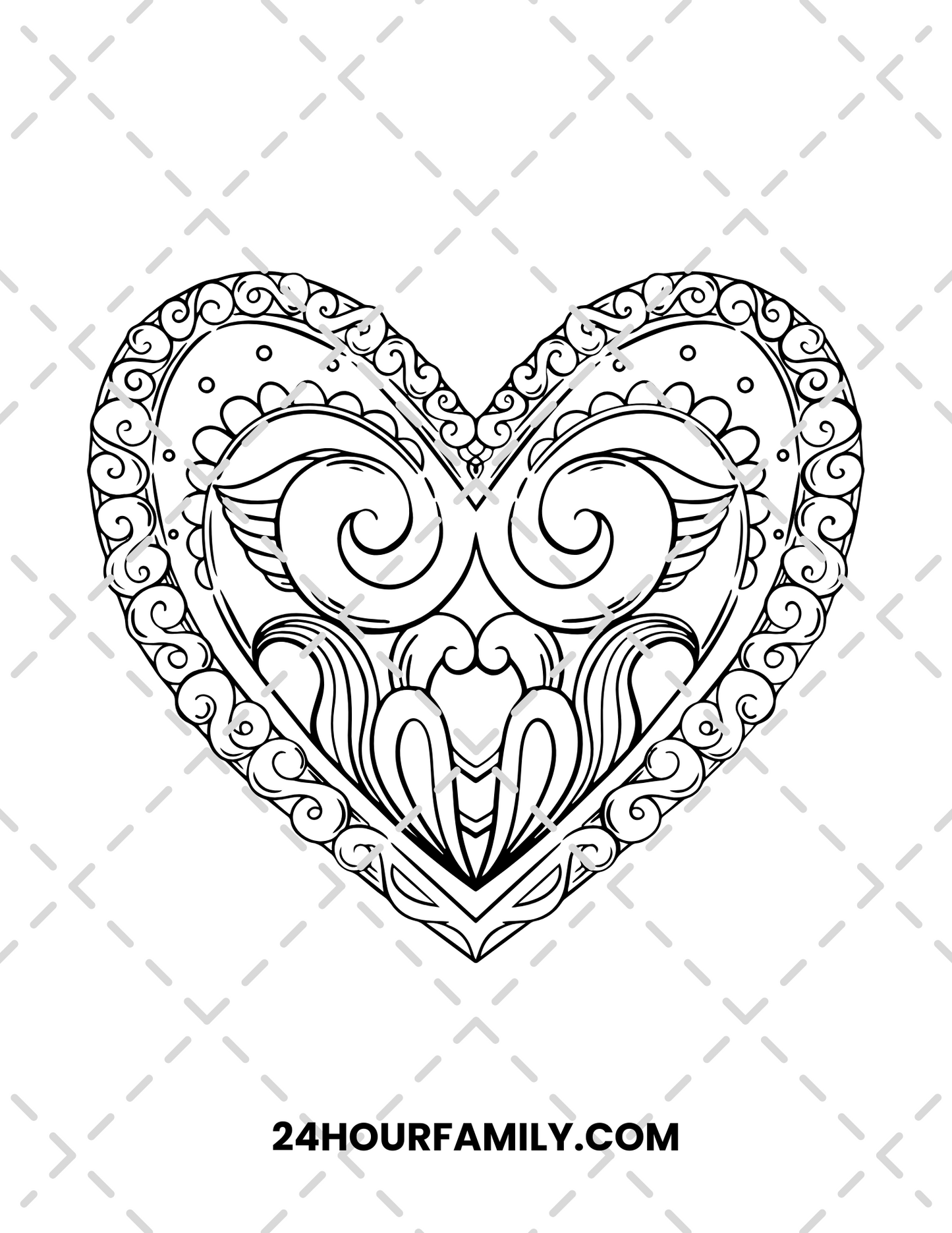 heart mandala coloring pages