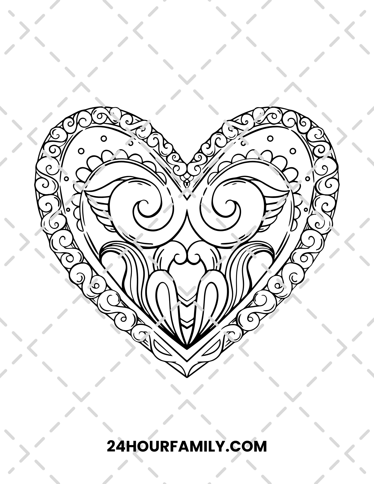 heart mandala coloring pages