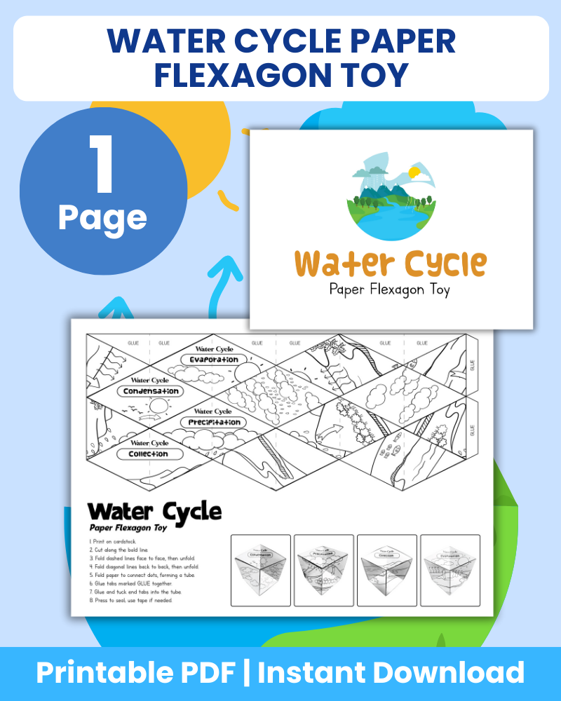water cycle paper flexagon toy