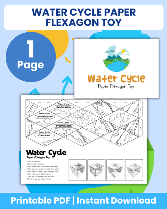 water cycle paper flexagon toy
