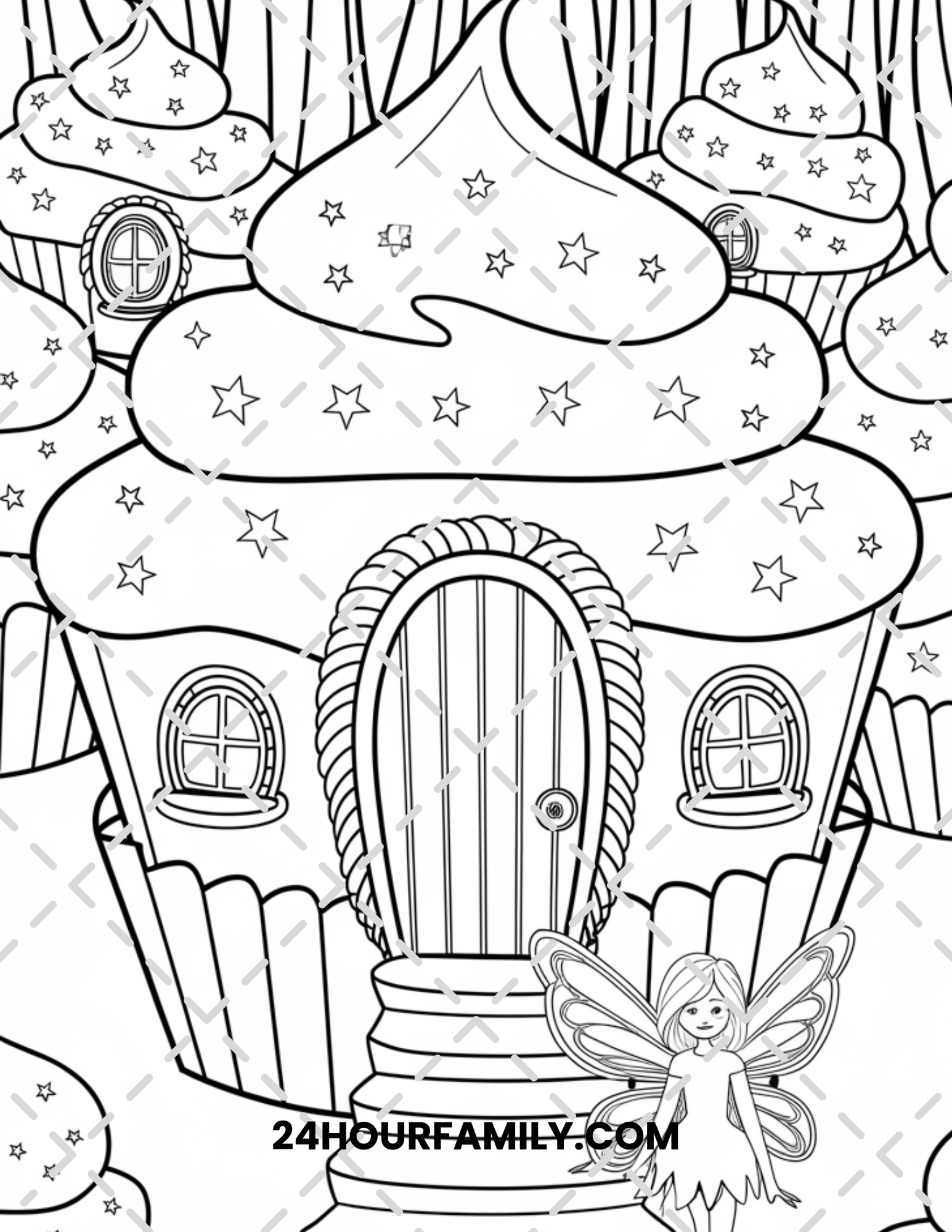 fairy house coloring pages