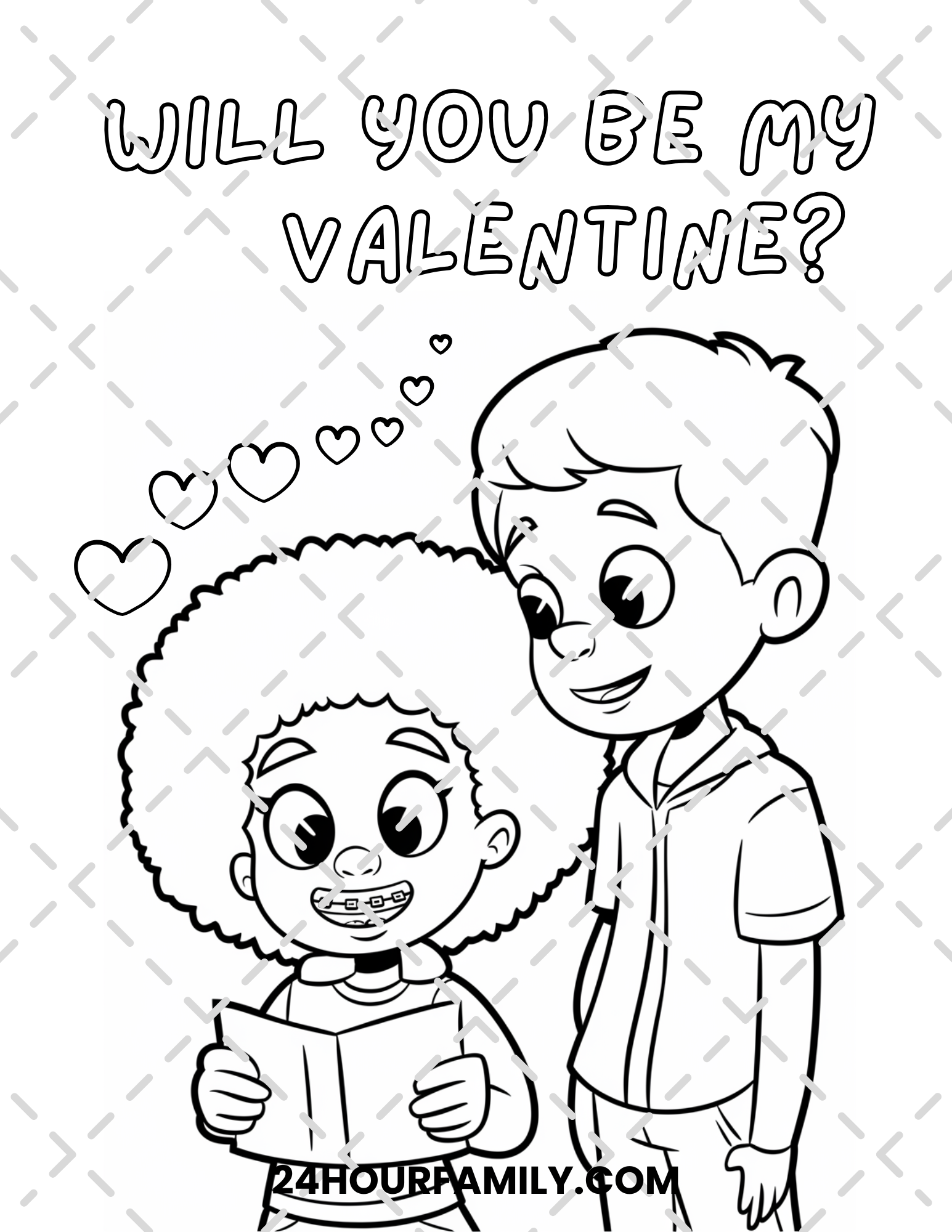 will you be my valentine coloring pages