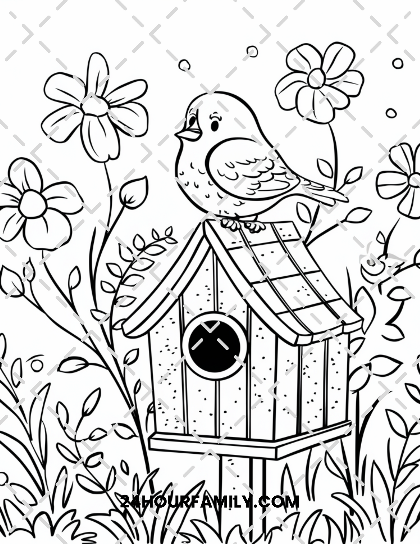 birdhouse coloring pages