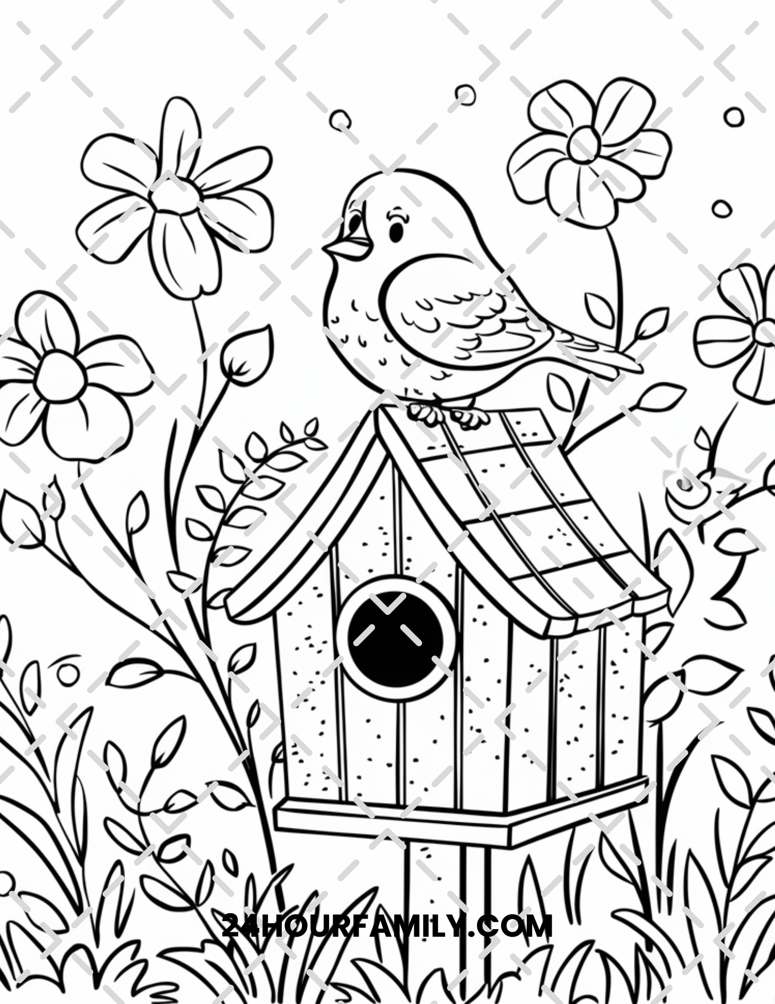 birdhouse coloring pages