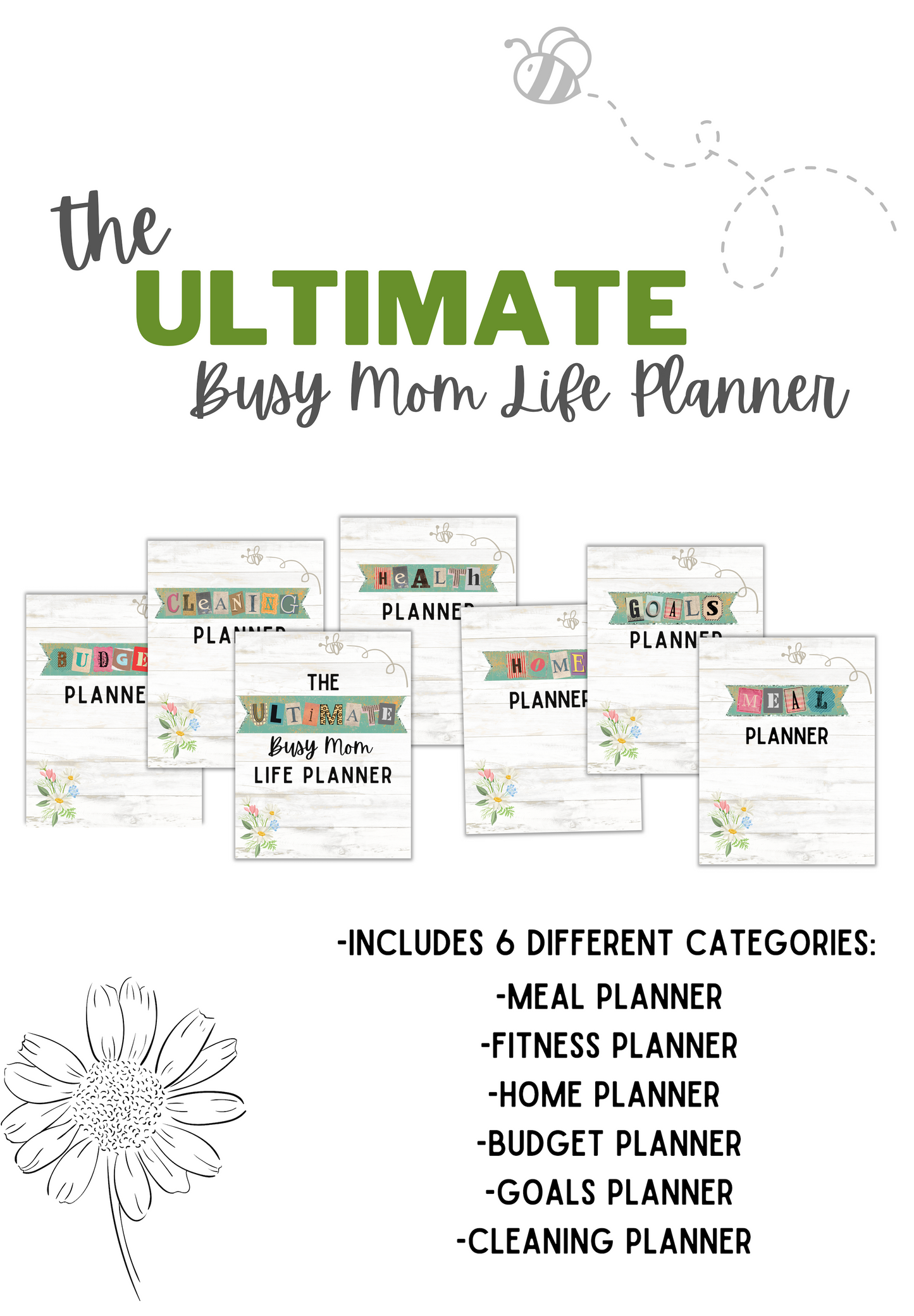 The Ultimate Busy Mom Life Planner (65 pages)