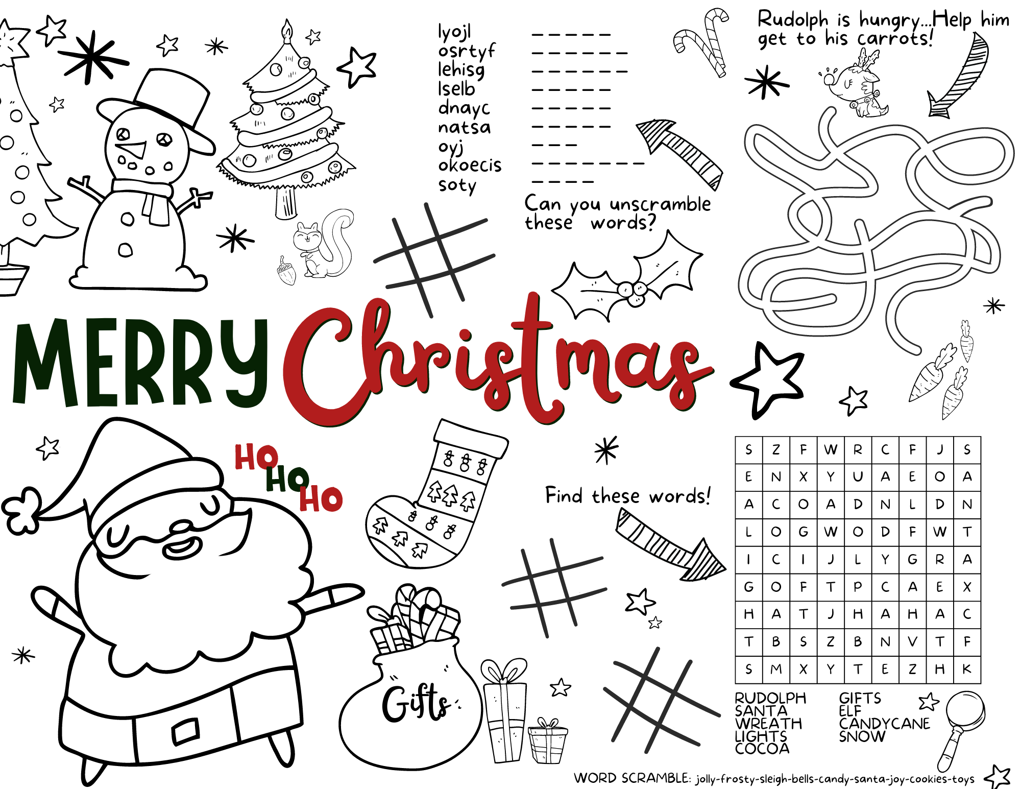 Fun Christmas Printable Bundle 14 Pages 24hourprintables Com