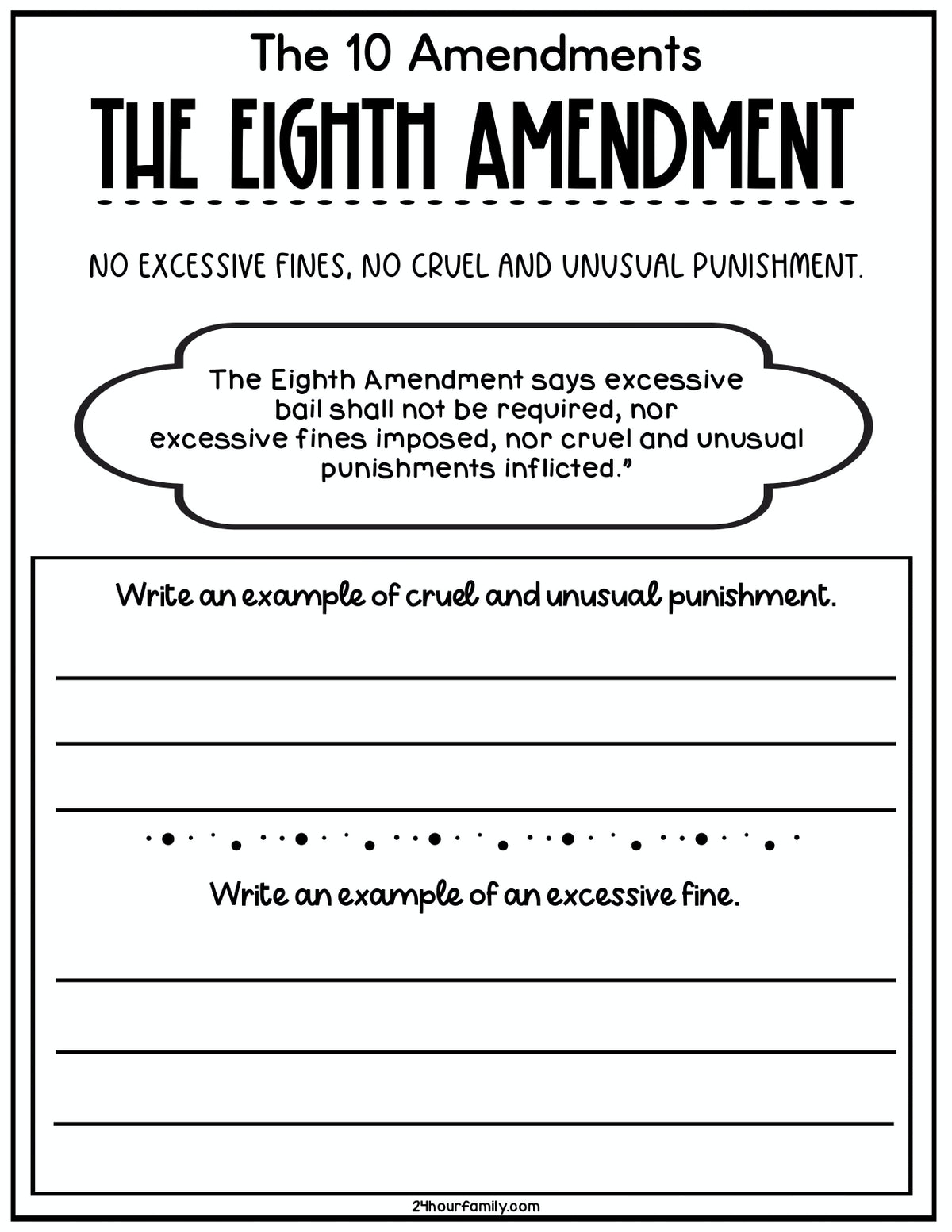 8th Amendment Examples 8th Amendment Examples For Kids