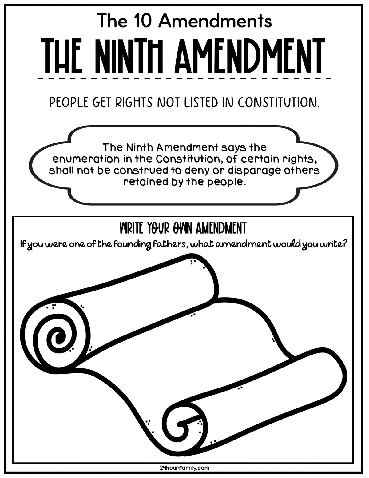 9 Amendment Example 9th Amendment Examples For Kids