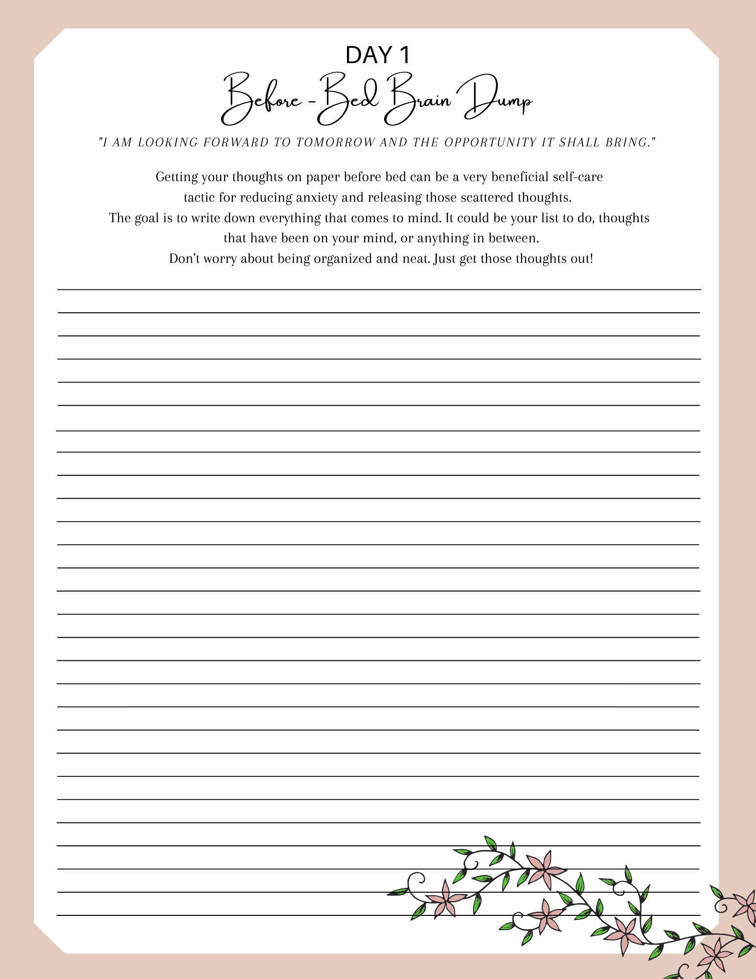 A 'new You' Self Improvement Journal (15 Pages) – 24hourprintables.com