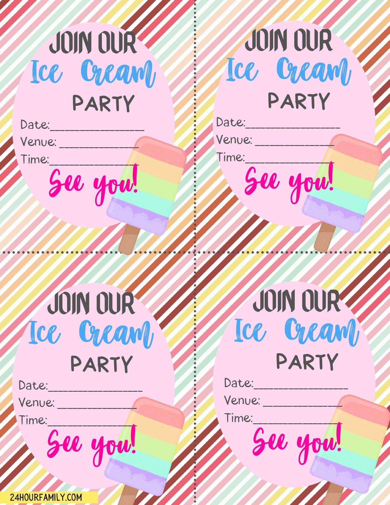 Ice Cream Party Decorations (16 Pages)