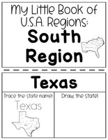 U.S.A. Regions Mini Workbook Bundle (29 Pages)