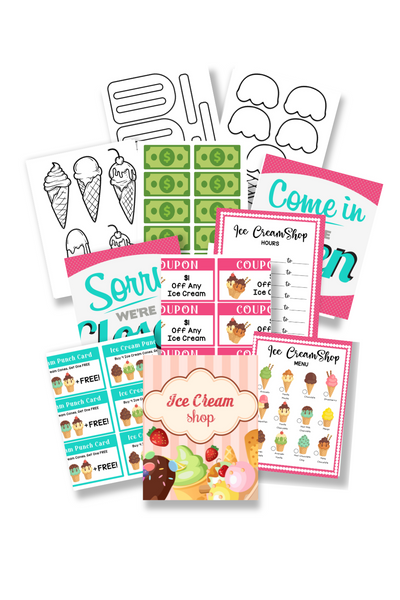 Ice Cream Pretend Play Shop (15 Pages)