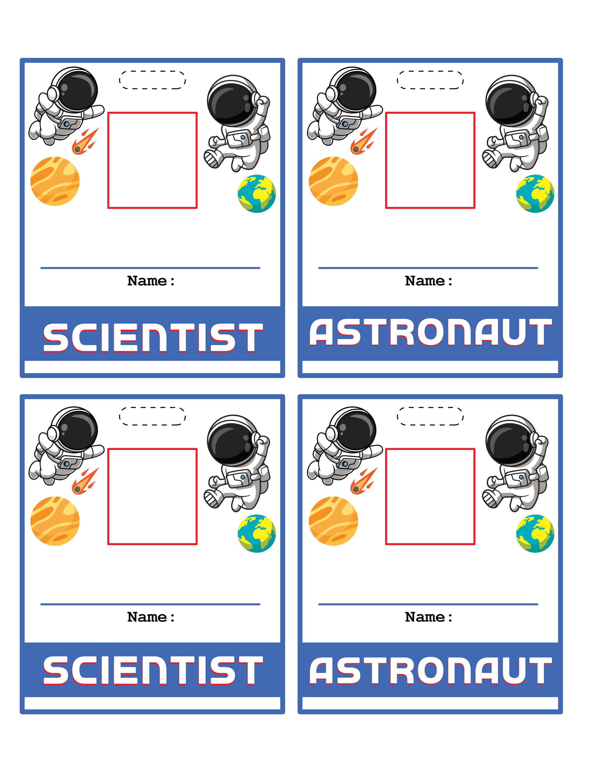 Space Station Pretend Play (17 Pages) – 24hourprintables.com