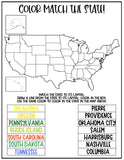 Color the States and Match the Capital (14 Pages)